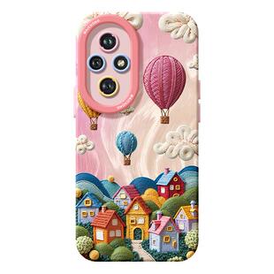 适用荣耀300手机壳女款100pro保护套90gt防摔80硅胶honor全包70pro+高级60se油画小镇50青春版200卡通软外壳