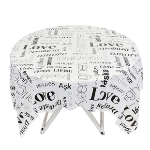 印花一次性桌布家用餐饮商用饭店酒楼大排档加厚塑料防水圆桌餐布