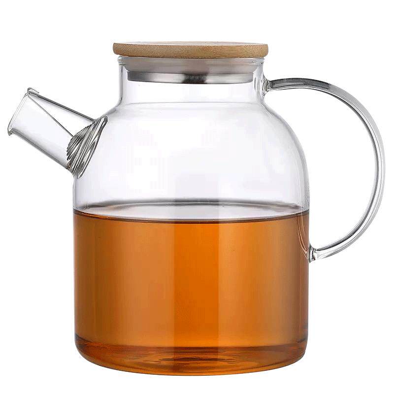 孟瀚玻璃花茶养生壶电陶炉煮茶壶大容量水果泡茶壶竹盖烧水壶明火