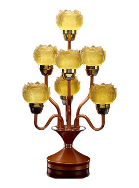 七彩水琉璃莲花灯圆通佛具