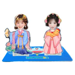 汉服国潮车载摇头摆件定制唐装照片汽车摇摇乐车内饰品亚克力Diy