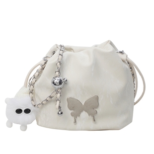 今年流行包包女2025新款秋冬爆款蝴蝶水桶包高级感洋气链条斜挎包