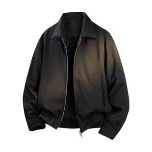 ALLIN 黑色飞行夹克羽绒服男秋冬季情侣短款潮牌cleanfit翻领外套