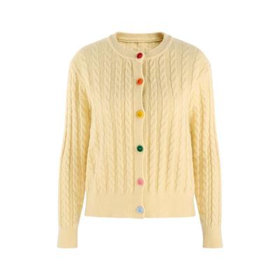 麻花开衫针织衫女外穿毛衣