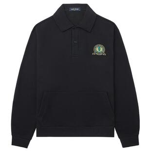 FRED PERRY男装polo领卫衣2025冬季新款复古休闲套头衫上衣M1382X