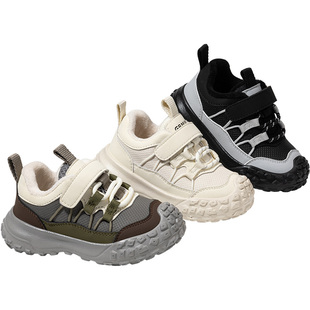 英贝米尼儿童运动鞋2025冬季新款加绒老爹鞋男童防滑软底女童鞋子