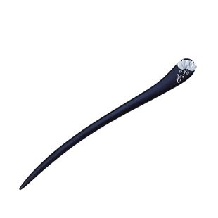 清荷 | 简约清雅日常高级新中式盘发白莲925纯银黑檀木发簪汉服