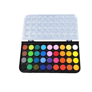 晨光固体水彩颜料36色美术专业绘画工具套装初学者手绘画画48水粉颜料分装小学生便携固体粉饼铁盒装儿童