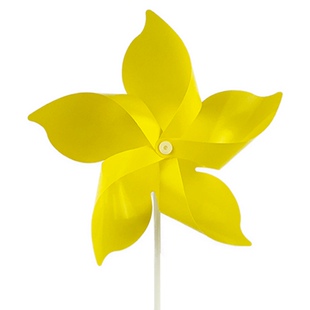纯黄色四叶大风车拍摄道具塑料风车户外装饰户外diy手工玩具儿童