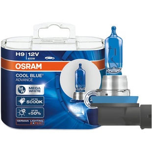 欧司朗车灯5000K暖白光12V卤素前大灯H4H7远近光灯H9汽车灯泡H11