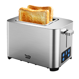 Tenfly不锈钢烤面包机家用早餐机小型烤吐土司多士炉三明治加热片