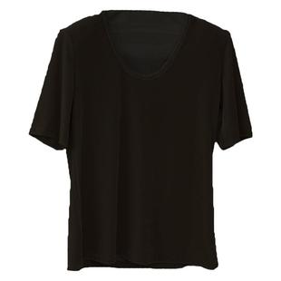 丝绒红色上衣T恤短袖女宽松遮肉大圆领垂顺胖妹大码高级感打底衫