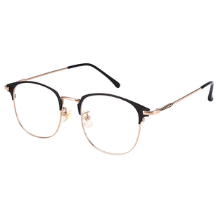 庄国栋同款近视眼镜男款可配有度数散光镜片超轻纯钛半框眼睛镜架