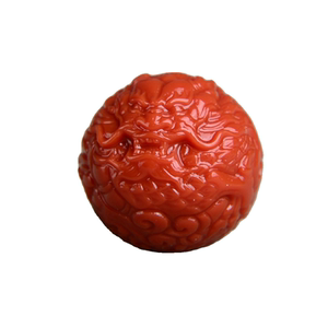 南红玛瑙龙珠兽珠吊坠柿子红单珠