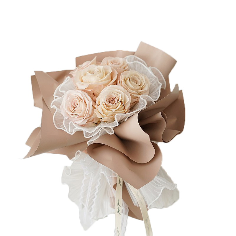 七色堇浪花纱鲜花材料百褶波浪立体荷叶边纱网花艺花束包装网纱