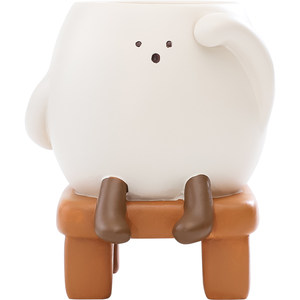 原创设计师的店慢悠悠小花盆呆萌表情可爱卡通笑脸情绪稳定个性创意造型多肉花盆