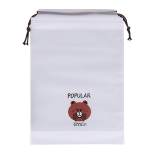 束口袋抽绳卡通可爱旅行收纳袋防水便携透明小熊内衣鞋袋子小物件