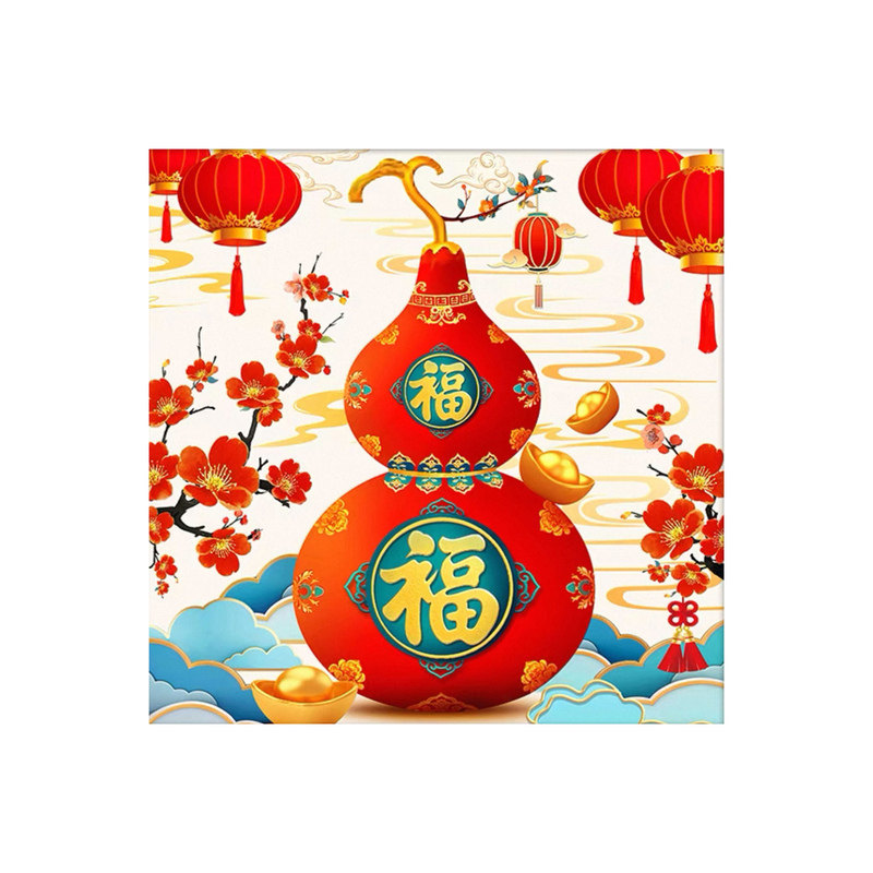福禄纳福5D钻石画新款客厅中式现代福字葫芦手工粘贴钻十字绣满绣