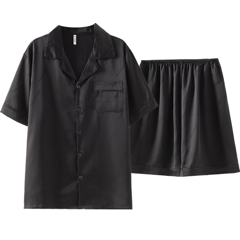 冰丝睡衣男士夏季薄款短袖高级感丝绸凉感开衫休闲家居服男款套装
