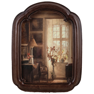 木色欧美式复古油画装饰画挂画古典树脂相框客厅玄关餐边柜摆件