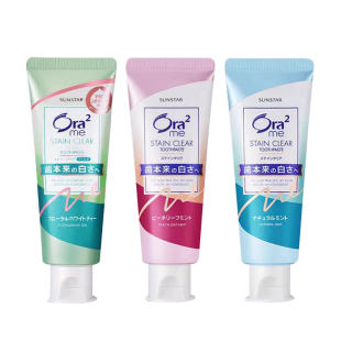 新到货 日本土Ora2皓乐齿净色亮齿含氟清香口气牙膏蜜桃白茶薄荷
