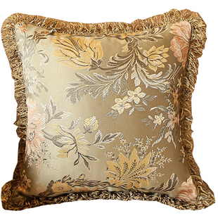 奢华沙发靠垫抱枕套汽车腰枕办公室靠背靠枕欧式贡缎提花高端面料