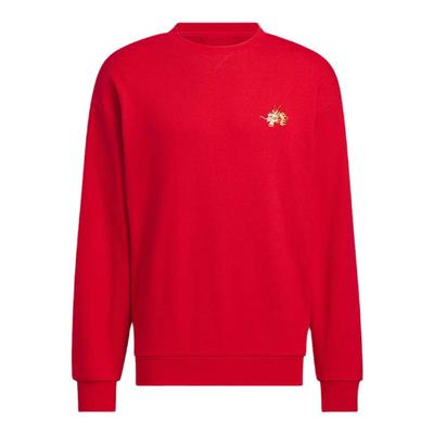 Adidas阿迪达斯男子龙年新款本命年红色运动休闲套头衫卫衣JE6108