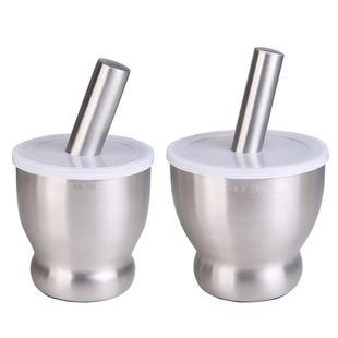 加厚双层304不锈钢捣蒜器  捣药罐盅蒜臼 捣碎器 研磨器研钵