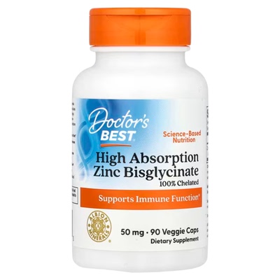 Doctor's Best金达威进口高吸收双甘氨酸锌补锌活力