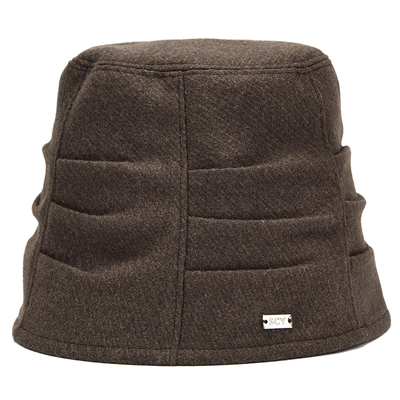 SeiCarinaY秋冬新款帽子女斜纹毛呢盆帽高级感纯色棕色百搭显脸小