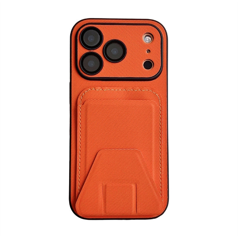 新款布纹卡包适用苹果17pro手机壳16plu折叠支架iphone15Promax带卡套一体14可插卡13有镜头膜全包防摔保护套