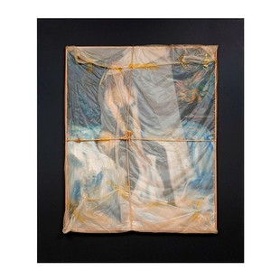 亚麻布艺装置画《烟氲圣木》家居饰品定制美式茶室装饰画会所挂画