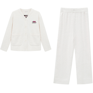 亲嘴猫【粉红豹联名】半边绒秋冬保暖加厚可外穿睡衣家居服套装女