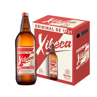 达姆(Damm)西蓓卡淡色拉格黄啤酒1L*6啤酒整箱年货送礼礼盒装