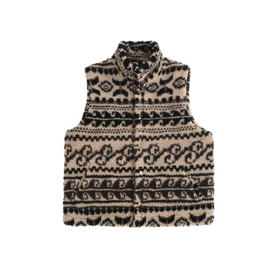 格自美式费尔岛加厚摇粒绒男马甲