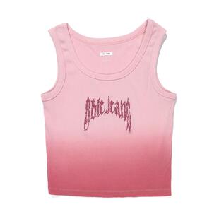 ABLE JEANS女士新款修身渐变水洗背心辣妹短款无袖打底复古上衣