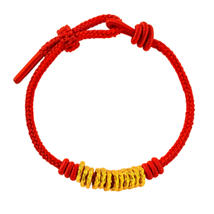 本命年红绳半成品男女马年盘缠绳可穿黄金儿童DIY配件可调节手链