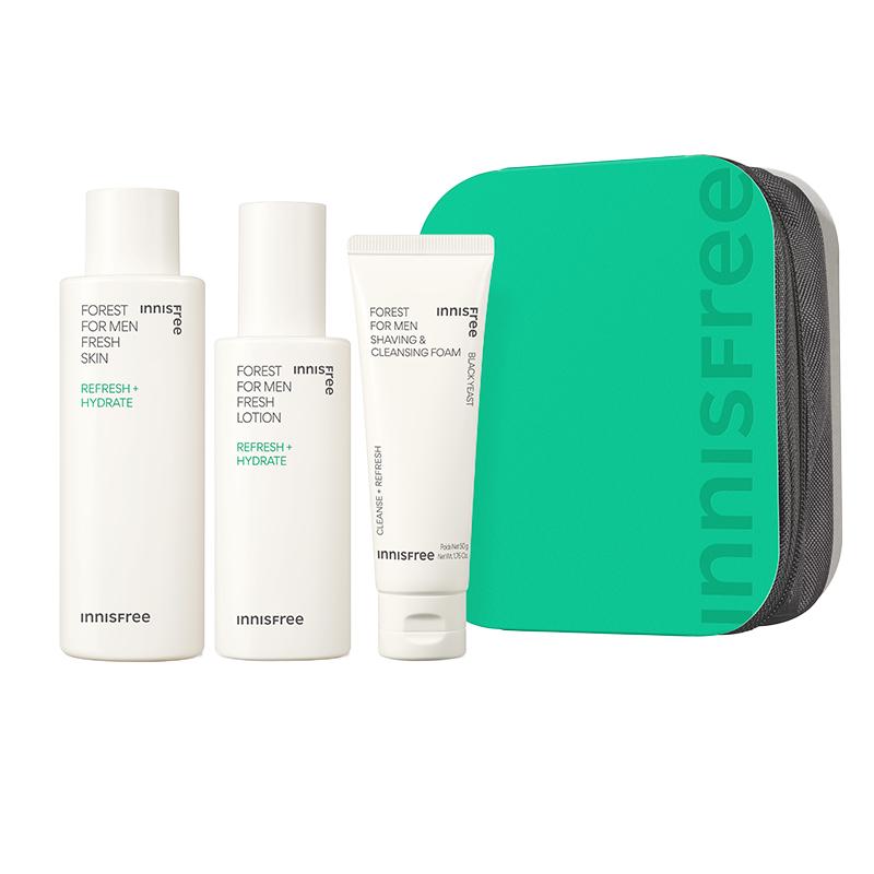 innisfree/悦诗风吟男士护肤品套装正品洗面奶水乳三件套补水控油