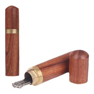 盲人针老人用免认手缝针大号家用免穿针缝衣服不用穿线的针檀木桶