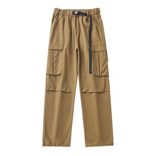 WASSUP纯棉工装裤子男款2025春秋季美式潮牌宽松直筒运动休闲长裤