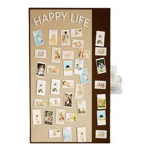 毛毡板玄关照片墙软木板留言背景板羊毛粘墙贴免打孔创意墙面装饰高级感客厅组合相框挂墙拍立得展示板便签板