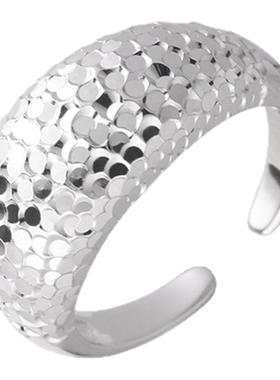 S925纯银女波光粼粼亮片爆闪戒指