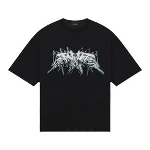 WE11DONE中性男女同款经典个性西部印花棉质短袖T恤