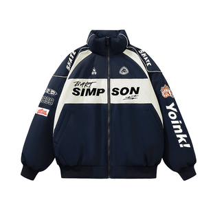 辛普森一家男装赛车羽绒服外套冬季新款保暖夹克女学生上衣防风