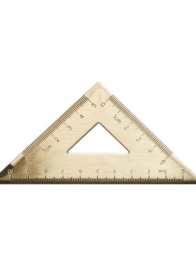 尺子黄铜尺四件套直尺三角尺量角器套尺金属礼品免费刻字定制logo