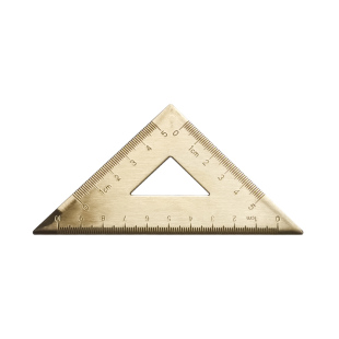 尺子黄铜尺四件套直尺三角尺量角器套尺金属礼品免费刻字定制logo