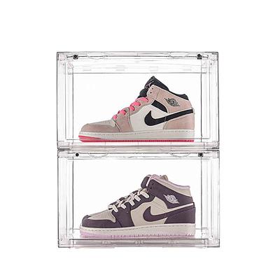 慧程全透明亚克力球鞋收纳盒子AJ磁吸防氧化塑料展示鞋柜防尘鞋墙
