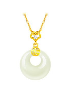 和田玉七宝福公主平安扣吊坠女