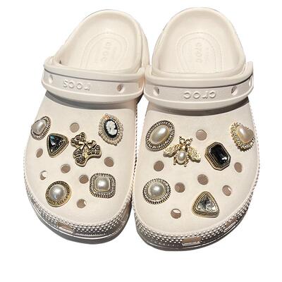 洞洞鞋配饰小香风金属卡骆驰配饰