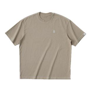 吃茶去chichaqu25纯棉宽松圆领短袖重磅T恤街头复古水洗成衣染色